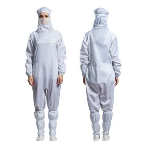 Custom Size Anti-Static Anti-Contamination Reusable Washable Autoclavable Crotch Access Hooded Garment Cleanroom Jumpsuit Type 2