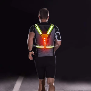 Hi Vis Night Signal LED Light Running Vests Belt USB Safety Vest for Walking Running Reflective Clothing for Enhanced Safety