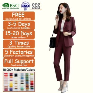Oversized Female Lady Business 2 Piece Set Red White Blazer Pant Set Women's Suits & Tuxedo Ladies Plus Size Women's Suits