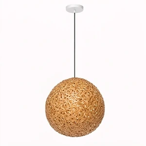 Sphere Ball Bamboo Pendant Light Shade Premium Bamboo Pendant Light Woven Hanging Lamp Eco Friendly Home Decor Bohemian Style