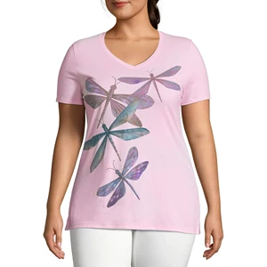 Plus Size V Neck Fashionable Women's T Shirts Custom Design Printed Comfortable Stylish Casual Slim Fit T Shirt for Womens