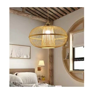 Special Design ChandelierTraditional Handwoven Natural Bamboo Led Wall Lamps Table Lamps Wicker Lampshade