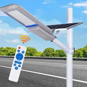 Factory Remote Solar Battery Powered Pole Lamp 100w 200w 300w 400w IP65 Garden & Road Solar Street Light