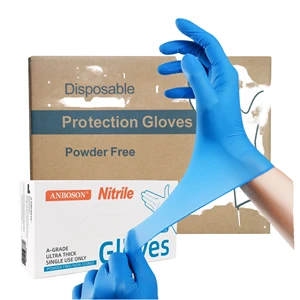 SN024 Pure Nitrile Disposable Examination Gloves Blue Powder-Free Nitrilo Safety Gloves Wholesale Nitrile Guantes De Nitrilo