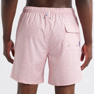 Mens Pink Printed Swim Trunks Quick Dry Beach Shorts Summer Board Shorts OEM Wholesale Swimwear Fashion