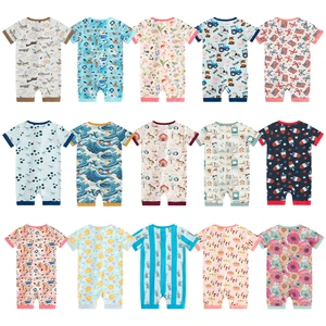 Custom Woodland Unisex All Over Blank Funny Print Zipper Baby Rompers 2 Way Zip Bamboo Romper Boy Baby Girl Clothes 2-3 Years
