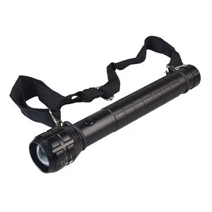 Heavy Duty Big Torch Light D Size Battery Zoomable LED Flashlight Torch with Compass and Hanging Lanyard