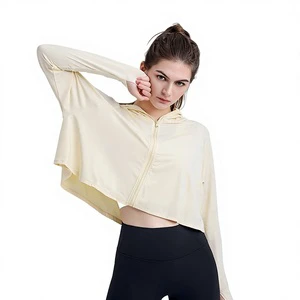 Custom UPF50+ Rayon Sun-Protective Summer Thin UV-Proof Wrinkle-Resistant Solid Cycling Jacket Hooded Sunsuit Women