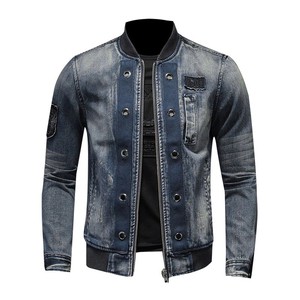 New Arrival Custom Black Men's Vintage Waterproof Denim Jean Jacket Fashionable Washed Design for Winter Wholesale Available