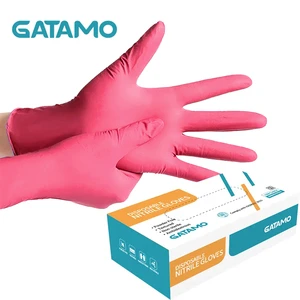 G53 Red 100 Pcs Box Ce Safety Cleaning Household Glove Guantes De Nitrilo Disposable Examination Powder Free Nitrile Gloves