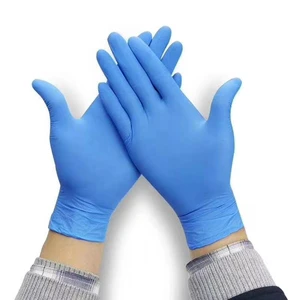 Wholesale Food Safety Level Safe Blue Nitrile Disposable Mitten Are Latex-free and Textured Nitrile Gloves