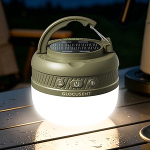 OEM IPX5 Waterproof Solar 5000mAh Rechargeable 400H Long Lasting Pocket Outdoor LED Emergency Light Camping Lamp for Power Bank