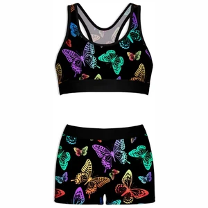 High Quality Women's Yoga Short Set 2-Piece Mid Print Unique Design Gym Shorts Soft Fabric Breathable Lightweight Plus Size