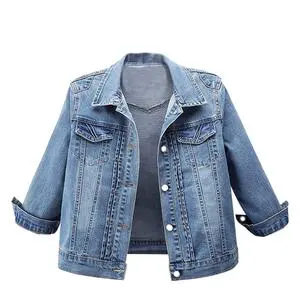 Best Quality Top Trending Hot Sale Knitted Denim Jackets for Women High Demanding Casual Wear Windproof Breathable