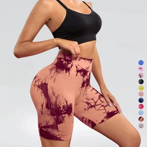 Women's Plus Size Seamless Yoga Shorts Quick Dry Custom Logo High Waist Drawstring Solid Color High Quality Leggings