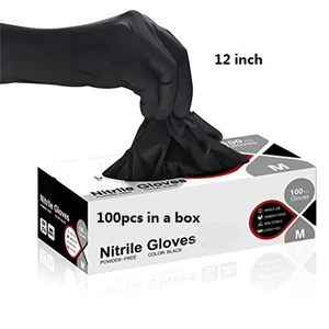 12-Inch Heavy Duty Nitrile Gloves Powder-Free Latex-Free Anti-Oil Non-Slip Disposable Food Safety Gloves for Mechanical Repair