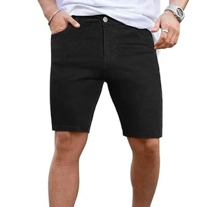PRIMEFIELD ENTERPRISES Men's Low Waist Acid Wash Medium Denim Shorts Casual Summer 100% Cotton Woven Breathable