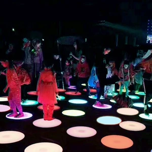 Led Induction Floor Tile Light Outdoor Waterproof Garden Decorative Led Brick Light 7w-35w Color Changing Round