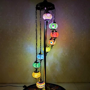 Hot Sale Creative Modern Colorful Home Dining Room Decoration Turkish Stand Lights Nine Heads. Floor Lamp