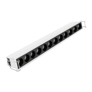 IP54 Aluminum Grille Linear Light Multi Size 3/6/12 Heads Commercial Design SMD Grille Linear Light 20/34 Degree