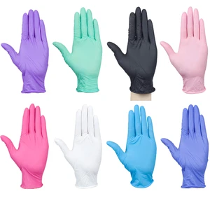 Wholesale Multi-color Disposable Nitrile Gloves Powder Free Food Grade Safety Work Gloves for Industrial & Medical Use
