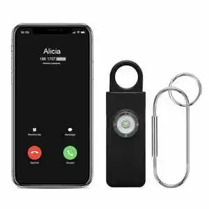 Rechargeable SOS Personal Safety Alarm 130dB Flashlight With Emergency Call And GPS Location SMS To Phone Contacts