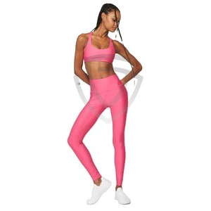 Women's Solid Short Bra Legging Sets Breathable Seamless High Waisted Sports Bra and Legging Canvas Waterproof Quick Dry