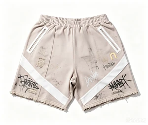 Vintage Wash Jorts Oversized Baggy Jean Shorts Streetwear Denim Shorts Retro Distressed Custom Logo Jorts For Men