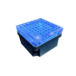 Outdoor LED IP68 Waterproof Landscape Lighting Square Rectangle Solar Brick Paver Lights for Walkway Driveway Patio Pool Deck