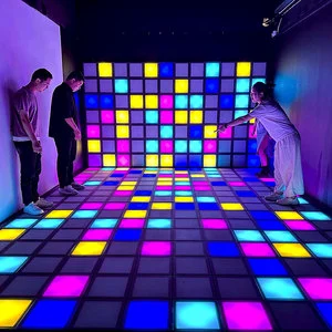 Active Interactive LED Floor Game With Square Lights For Sports Park & Trampoline Park