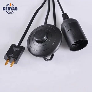 Sweden Power Cord Plug With Foot Pedal Switch and E27 Light Socket for Stadard Lamp