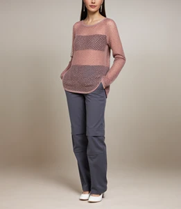 2025 High-End Thin Long-Sleeved Blouse Casual Airy Summer Design Long Clothing Length Womens Knitted