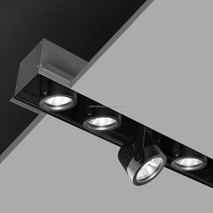 Customized High Output 6 Inch Large Size Office Recessed Scalable Adjustable Spot Light LED Grille Light