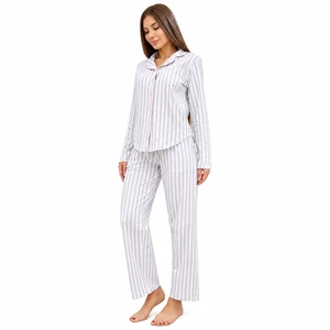 Ladies 100% Cotton Supreme Poplin Short-Sleeved Pajama Set Modern Style Comfortable Breathable Indoor Lounge Wear