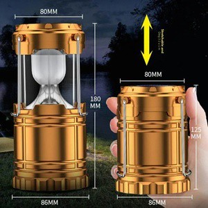 Portable LED Camping Lantern Lightweight Waterproof Solar USB Rechargeable Flashlight Emergency Light Power Outages