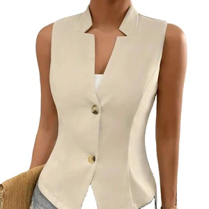 New Fashion Waterproof Denim Vest Solid Color Women's Suit Outer Wear Knitted Weaving Method