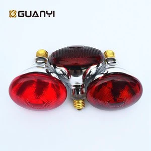 Guanyi Energy-saving 100-250W Red White Glass LED IR Lights IP33 Rated 110-130V/220-240V Efficient for Livestock Brooding