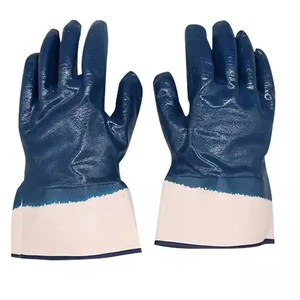 Heavy-Duty Men's Safety Protective Work Gloves Wholesale Rescue Nitrile Coated Gloves Oil-Proof for Work