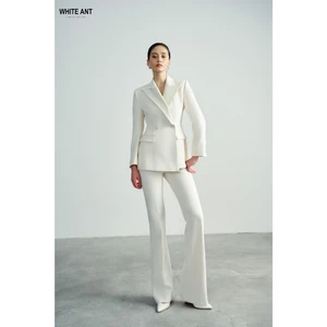New Arrival Women'S Casual Pants Straight Wide Legs Euphemia Long Pant Eco-Friendly Fabric Custom Labels Whiteant Manufacturer