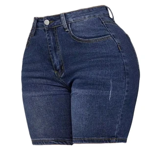 100% Cotton Mid Waist Straight Fit Denim Shorts Women Streetwear Breathable Anti-Wrinkle Quick Dry Casual Summer Eco-Friendly