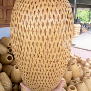 New Trend Woven Bamboo Lamp Handmade Natural Restaurant Hanging Light Bamboo Pendant Lamp Rattan Chandelier