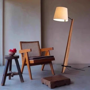 Design Sense Nordic Style Floor Lamp With LED Light Dimmable High-grade Solid Wood & Fabric For Living Room Bedroom