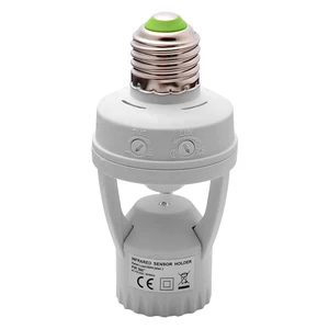 E27 110-240V Auto Switch PC Plastic Screw Infrared Sensor Lamp Holder Socket