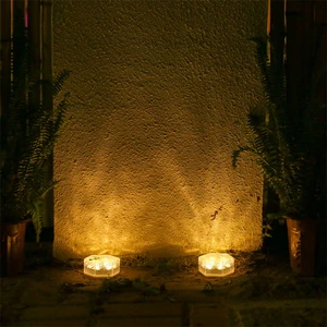 Outdoor Waterproof Solar Power LED Ice Brick Light Creative Garden Atmosphere Lighting Floor Tile Lamp for Stair Yard Deck