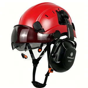 Red Safety Helmet For Mountaineering And Rock Climbing And High-altitude Operation