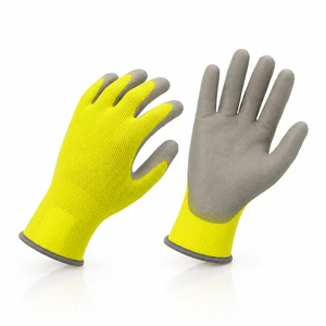 Flexible PU Coated Safety Gloves for Exhibition Setup and Event Construction Work Seamless Protective Working Hand Gear Bulk