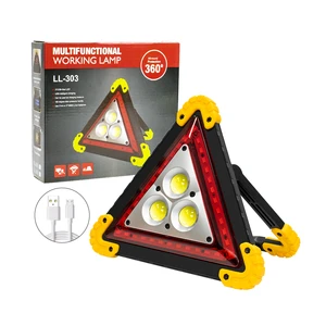 LED Triangle Emergency Warning Light 12V USB Rechargeable IP67 Waterproof CE ROSH Road Safety Car Park Flashing Flood Work Light