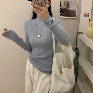 Spring and Autumn slimming casual solid-color slimming pullover bottom top long sleeves