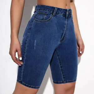 Premium Quality Women's Solid Skinny Denim Shorts Tight Fit Five-Pocket Fashion Jean Shorts Custom Denim Summer Casual Shorts