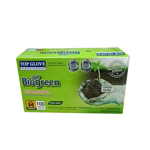 Factory-Imported XL Disposable Green Nitrile Anti-Static Safety Gloves Thick Hemp Finger Food Protective Degradable Rubber